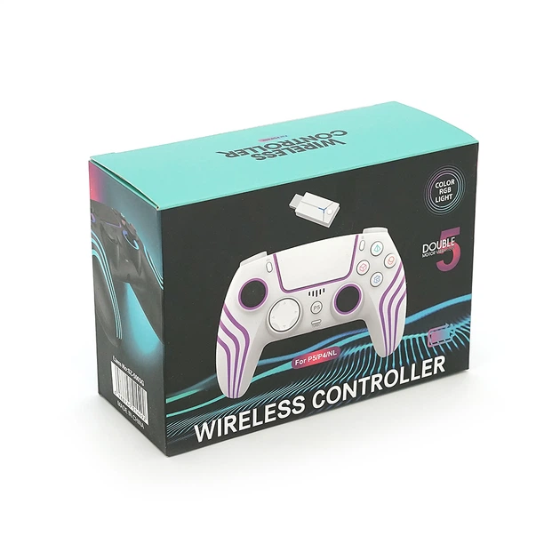 Геймпад Brazzers BR-P5/P4/NL беспроводной для PS5 RGB Wireless DOUBLE Motor Vibration, White, 3.7V, 1000mAh, Box - изображение 2