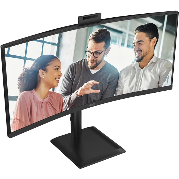 Изогнутый монитор AOC CU34E4CW 34" VA 3440x1440 120Гц 2xHDMI DP Type-C RJ-45 USB-хаб колонки камера HAS (98D13B25A053) - изображение 2