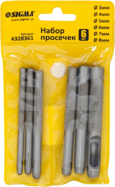 Набор пробойников Sigma 3 - 8 мм 6 шт (4328361) - изображение 3
