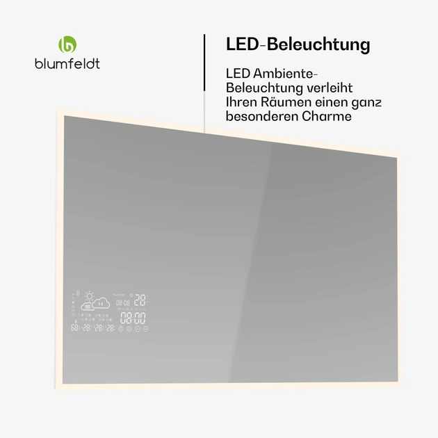 Инфракрасный обогреватель Blumfeldt ReflectiHeat Smart Настенный обогреватель-зеркало 500 Вт - изображение 4