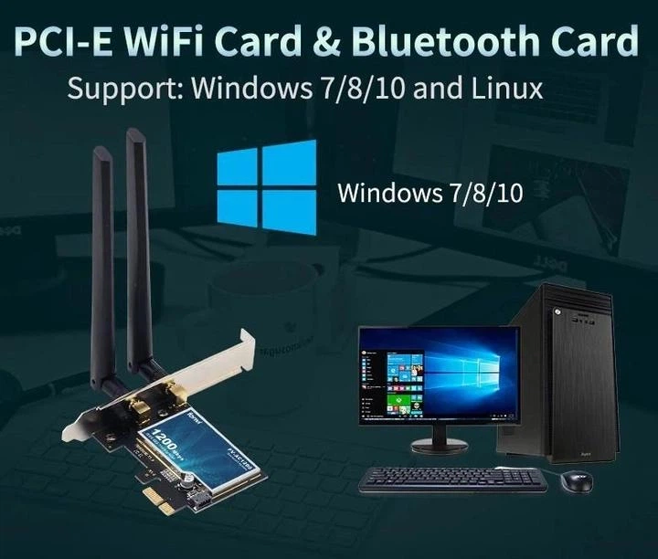 Геймерская двухдиапазонная Сетевая карта WiFi+Bluetooth PCI-E Fenvi FV-AC1200 2.4G/5G 1200 Mbps + 2 Антенны (18841) - Фото 4 Геймерская двухдиапазонная Сетевая карта WiFi+Bluetooth PCI-E Fenvi FV-AC1200 2.4G/5G 1200 Mbps + 2 Антенны (18841) - изображение 4