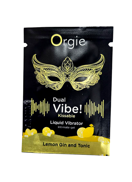 САШЕТ/Рідкий вібратор Orgie DUAL VIBE коктейль Джин-тонік лимон, 1 мл - Фото 1 САШЕТ/Рідкий вібратор Orgie DUAL VIBE коктейль Джин-тонік лимон, 1 мл - зображення 1