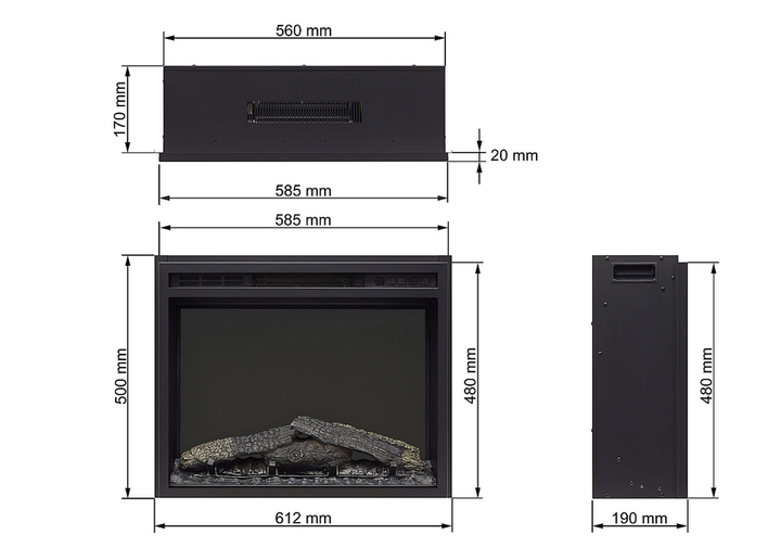 Электрический камин ArtiFlame 3D с эффектом реального огня черный декоративный электрокамин искусственный обогреватель визуальное пламя с разними кольорами - изображение 2
