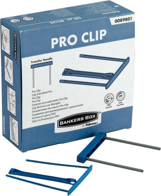 Klipsy archiwizacyjne Fellowes Pro Clip 50 szt Blue (0089801) - obraz 5