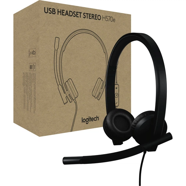 Комп'ютерна гарнітура Logitech H570e Stereo USB-A Black (981-001430) [154769] - зображення 6