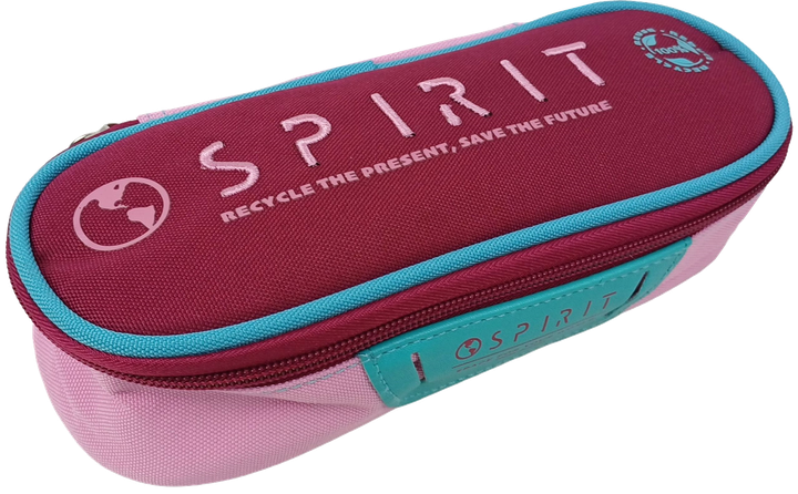 Пенал шкільний Spirit 23x9x7 см поліестер Бордово-рожевий - Фото 3 Пенал шкільний Spirit 23x9x7 см поліестер Бордово-рожевий - зображення 3