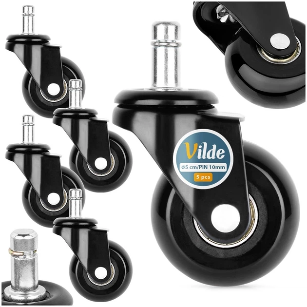 Kółka do fotela Vilde 569995 IKEA kauczukowe 5 cm x 10 mm 5 szt (5904316481759) - obraz 4