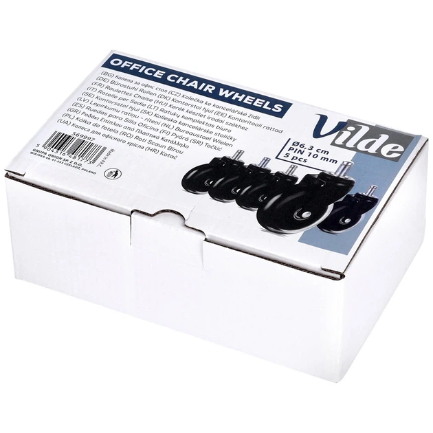 Kółka do fotela Vilde 569997 IKEA kauczukowe 6.3 cm x 10 mm 5 szt (5904316481773) - obraz 4