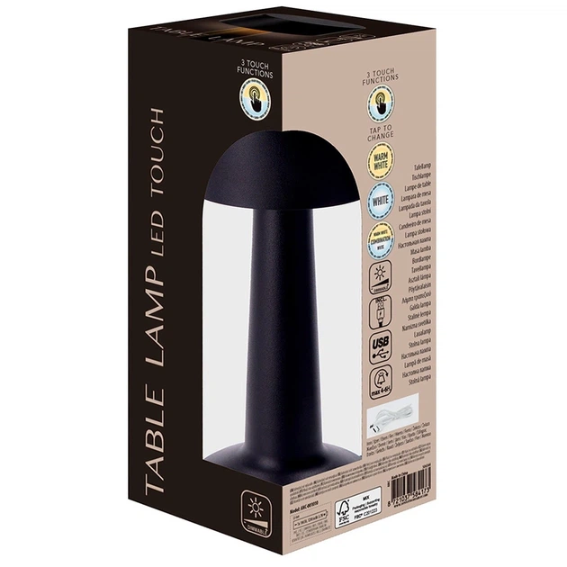 Lampka Home Styling Collection 568159 stołowa 21 LED 21 cm Czarna (8721037584159) - obraz 2