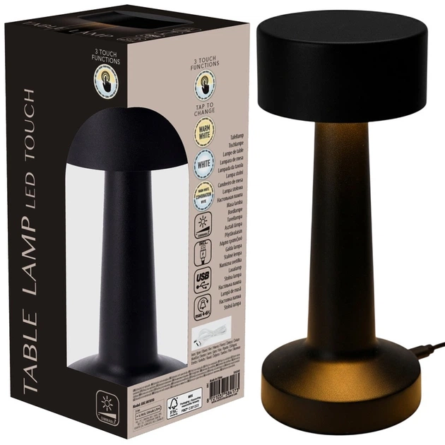 Lampka Home Styling Collection 568159 stołowa 21 LED 21 cm Czarna (8721037584159) - obraz 3