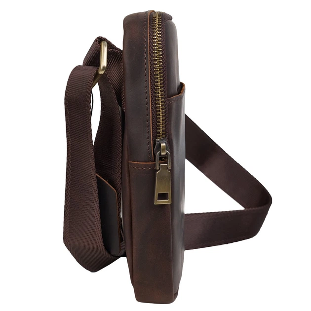 Мужская кожаная сумка через плечо BUFFALO BAGS M6124R светло-коричневый нубук - Фото 4 Мужская кожаная сумка через плечо BUFFALO BAGS M6124R светло-коричневый нубук - изображение 4