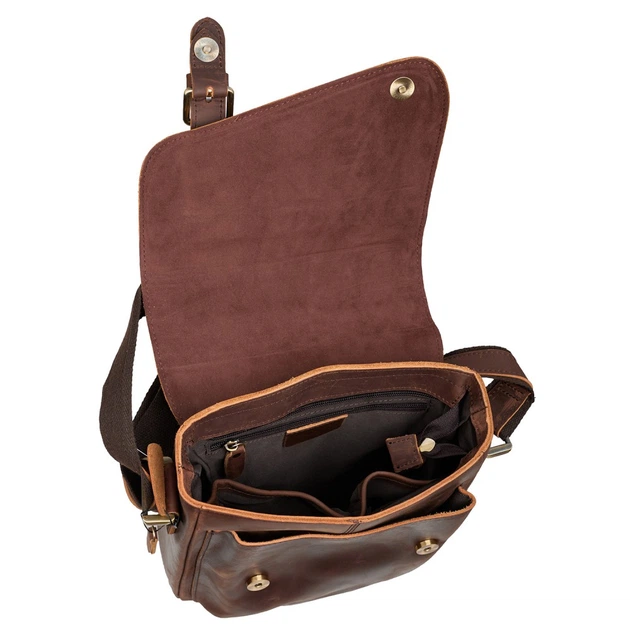 Мужская кожаная сумка через плечо BUFFALO BAGS 6228C светло-коричневый нубук - Фото 6 Мужская кожаная сумка через плечо BUFFALO BAGS 6228C светло-коричневый нубук - изображение 6