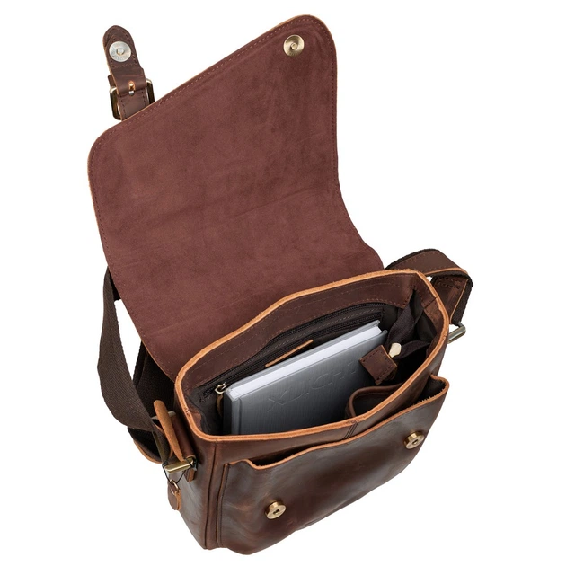 Мужская кожаная сумка через плечо BUFFALO BAGS 6228C светло-коричневый нубук - Фото 7 Мужская кожаная сумка через плечо BUFFALO BAGS 6228C светло-коричневый нубук - изображение 7