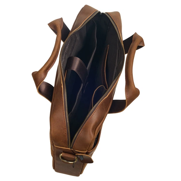 Портфель мягкий кожаный BUFFALO BAGS M2019R коричневый нубук - Фото 5 Портфель мягкий кожаный BUFFALO BAGS M2019R коричневый нубук - изображение 5