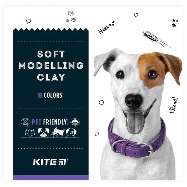 Пластилін восковий 8 коль 160гр Kite Dogs KITE - Фото 1 Пластилін восковий 8 коль 160гр Kite Dogs KITE - изображение 1