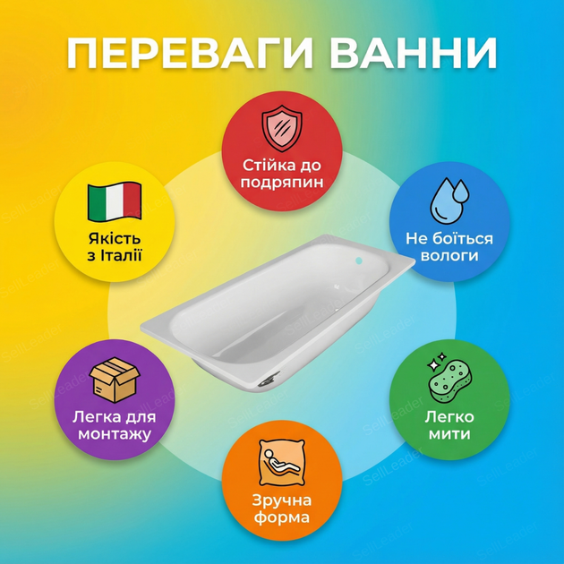 Ванна стальная Insana 140х70 см прямоугольная эмалированная для отеля квартиры хостела дома купель пристенная - Фото 2 Ванна стальная Insana 140х70 см прямоугольная эмалированная для отеля квартиры хостела дома купель пристенная - изображение 2