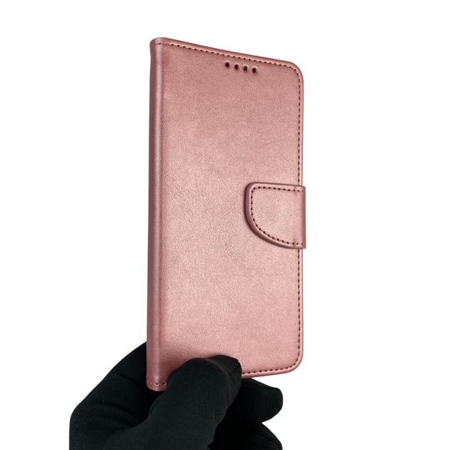Чохол-книжка для телефона Xiaomi Redmi 9A шкіряна з магнитною застібкою із відділенням для карток рожева - Фото 2 Чохол-книжка для телефона Xiaomi Redmi 9A шкіряна з магнитною застібкою із відділенням для карток рожева - зображення 2