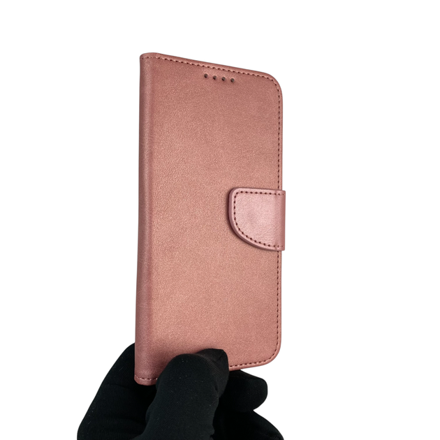 Чехол-книжка для телефона Huawei Y6 2019 кожанная с магнитной застежкой с отделением для карт розовая - Фото 2 Чехол-книжка для телефона Huawei Y6 2019 кожанная с магнитной застежкой с отделением для карт розовая - изображение 2