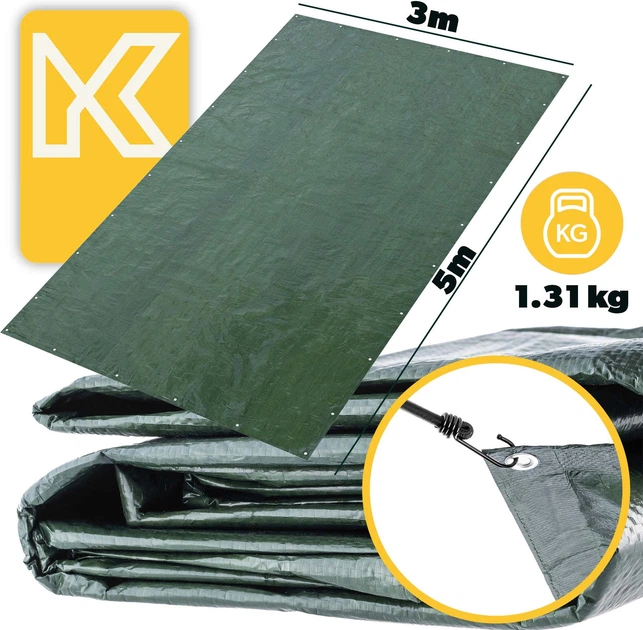 Plandeka okryciowa ogrodowa Kadax Korso 3 x 5 m Zielona (K5628) - obraz 3