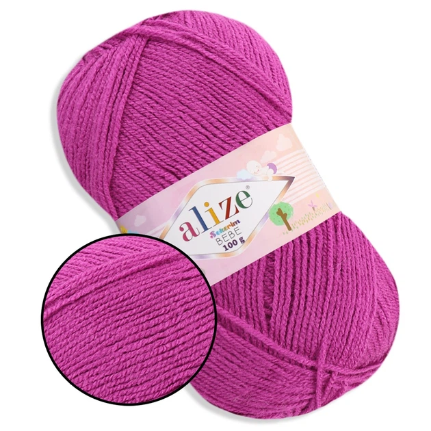 Пряжа акриловая Ализе Шекерим Беби, Alize Sekerim Bebe, Орхидея №130, 100 г/320 м, акрил, для вязания спицами и крючком, для детской одежды, пледов - Фото 1 Пряжа акриловая Ализе Шекерим Беби, Alize Sekerim Bebe, Орхидея №130, 100 г/320 м, акрил, для вязания спицами и крючком, для детской одежды, пледов - изображение 1