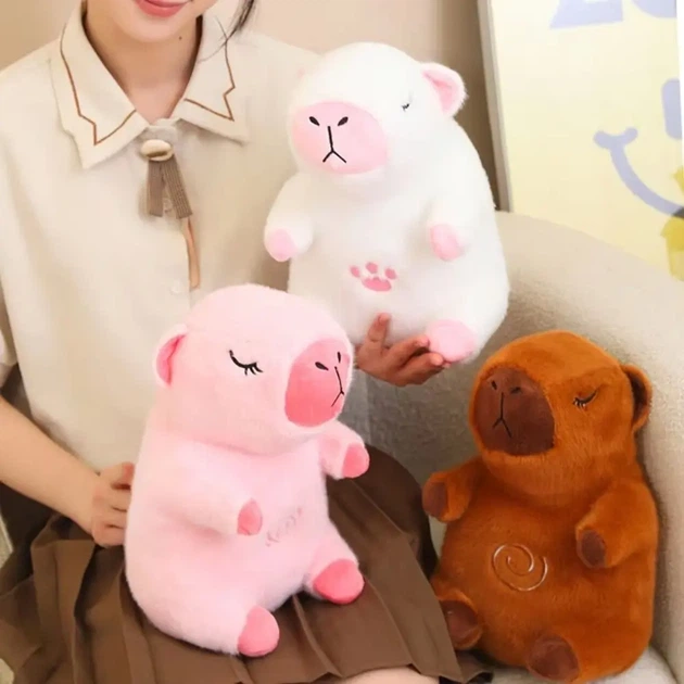 Рожевий Інтерактивна дихаюча Капібара Snuggle Pulse CapyBuddy 30 см м'яка плюшева іграшка - зображення 3