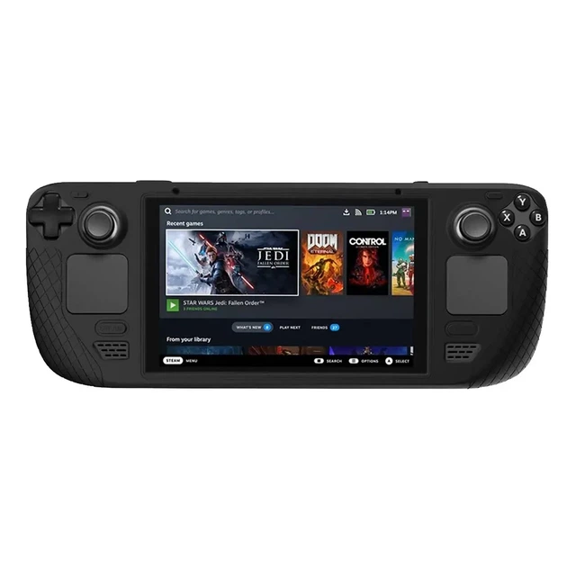 Силиконовый чехол-бампер Farad для Steam Deck и Steam Deck OLED, противоударный, с накладками на стики, чёрный - изображение 2