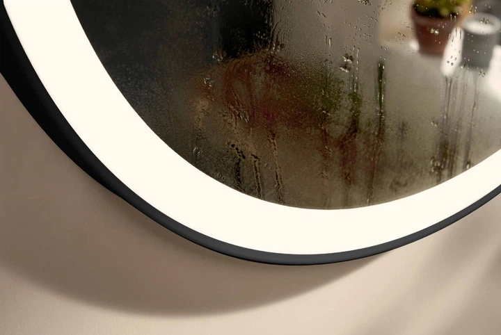 Дзеркало Hansgrohe Xarita Lite S 900x900 з круговим LED світильником matt black 54967670 - зображення 3