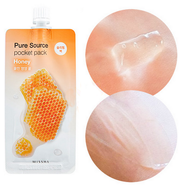 Маска для обличчя Missha Pure Source Pocket Pack Honey 10ml - Фото 3 Маска для обличчя Missha Pure Source Pocket Pack Honey 10ml - зображення 3