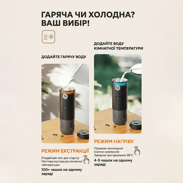 Кавоварка портативна iCafilas Portable Espresso Maker ME2604 Чорна - зображення 5