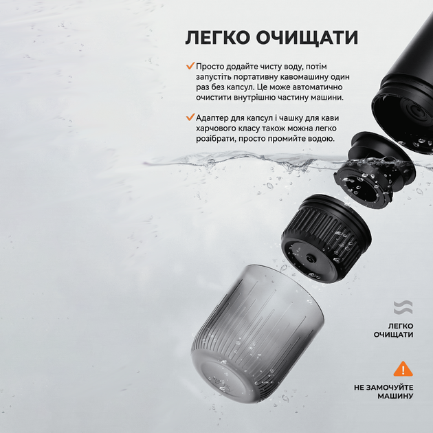 Кавоварка портативна iCafilas Portable Espresso Maker ME2604 Чорна - зображення 7