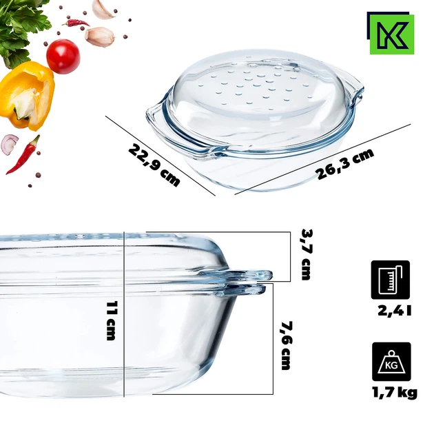 Naczynie do zapiekania Kadax szklane 2.4 l (5903699482971) - obraz 3