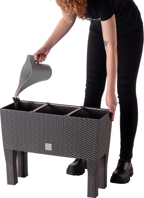 Горщик з системою поливу Kadax Trikala 60 см Темно-коричневий (K8021) - зображення 9