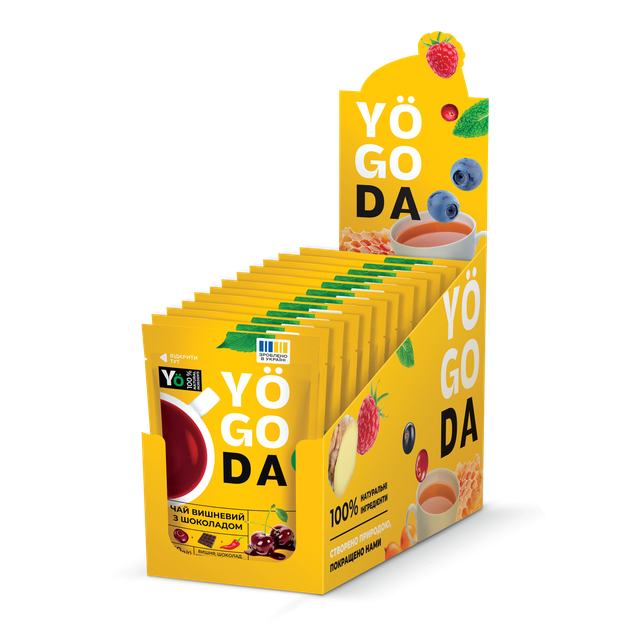 Чай «Вишневий з шоколадом» YOGODA З медом 12шт х 50г ШоуБокс 003013 - изображение 3