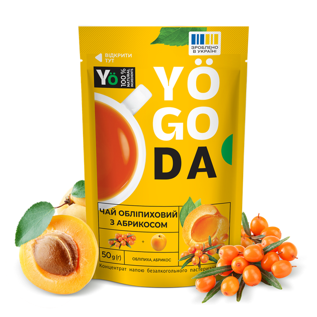 Чай «Обліпиховий з Абрикосом» YOGODA З медом 12шт х 50г ШоуБокс 003015 - изображение 3