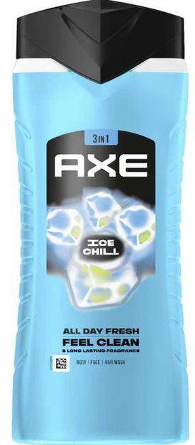 Гель для душу AXE Ice Chill 3In1, 400 мл - Фото 1 Гель для душу AXE Ice Chill 3In1, 400 мл - зображення 1