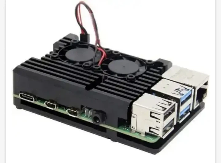 Система охлаждения (корпус) для Raspberry Pi 4 алюминиевая с 2-мя вентиляторами RA503 - Фото 2 Система охлаждения (корпус) для Raspberry Pi 4 алюминиевая с 2-мя вентиляторами RA503 - изображение 2