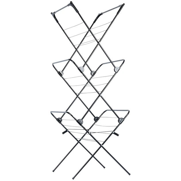 Сушарка для білизни Vilde 568003 металева вертикальна 61 x 58 x 136 см Чорна (5904316471927) - зображення 3