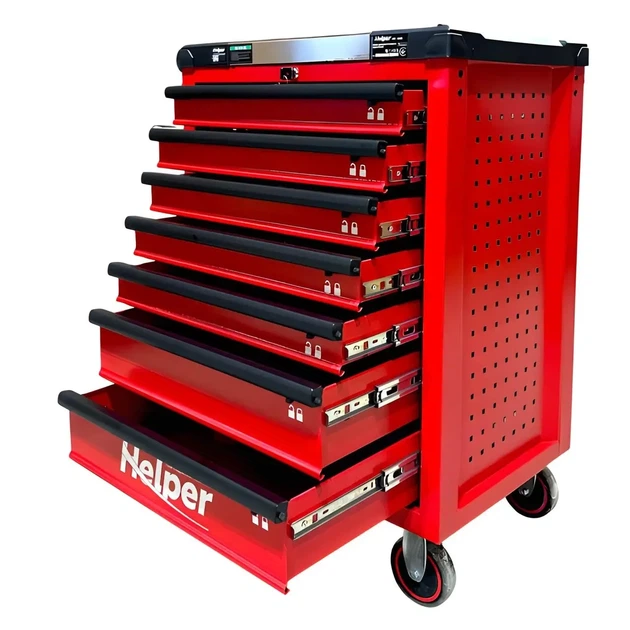 Инструментальный шкаф тележка для инструментов Helper HP-1062 7 ящиков металлическая тумба для СТО на колесах для гаража мастерской хранения инструмента с замком для профессионального и домашнего использования - изображение 2