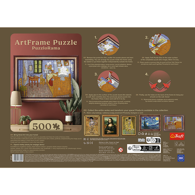 Пазли Trefl Art Вінсент Ван Гог Спальня 500 елементів 75459 (5900511375459) - зображення 6