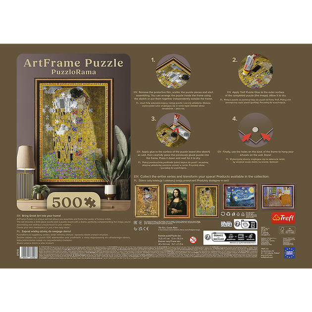 Пазли Trefl Art Поцілунок Густав Клімт 500 елементів 75428 (5900511375428) - зображення 6