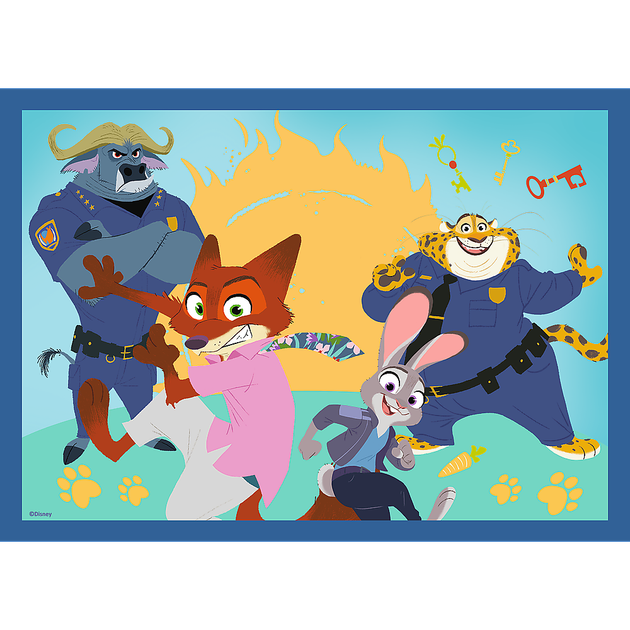 Набір пазлів Trefl 4в1 Пригодницький Зоотрополіс 35 + 48 + 54 + 70 елементів 34677 (5900511346770) - зображення 4