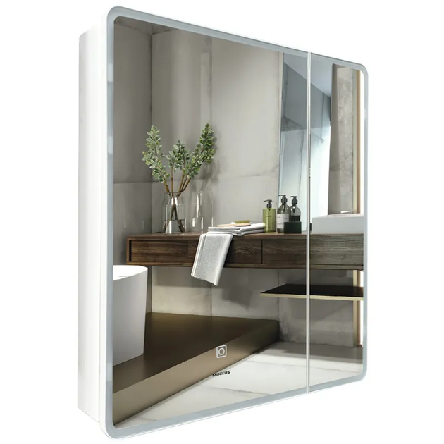Зеркальный шкафчик Mixxus Premium Olivary CM01-60x70x13 с LED Touch, димером, регулятором яркости (MI8294) - изображение 7