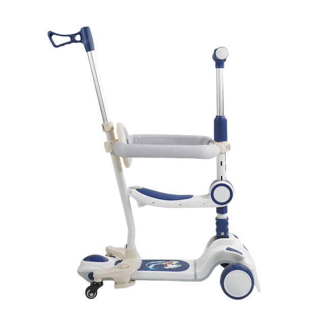 Самокат детский 5в1 Skyper GH-51784 с родительской ручкой, со светящимися колёсами, украинским озвучиванием, защитным бампером и дополнительными колёсами, от 1,5 лет - изображение 6
