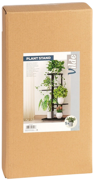 Стійка для квітів металева Vilde 4-рівнева 80 см Чорна (5904316453527) - зображення 5