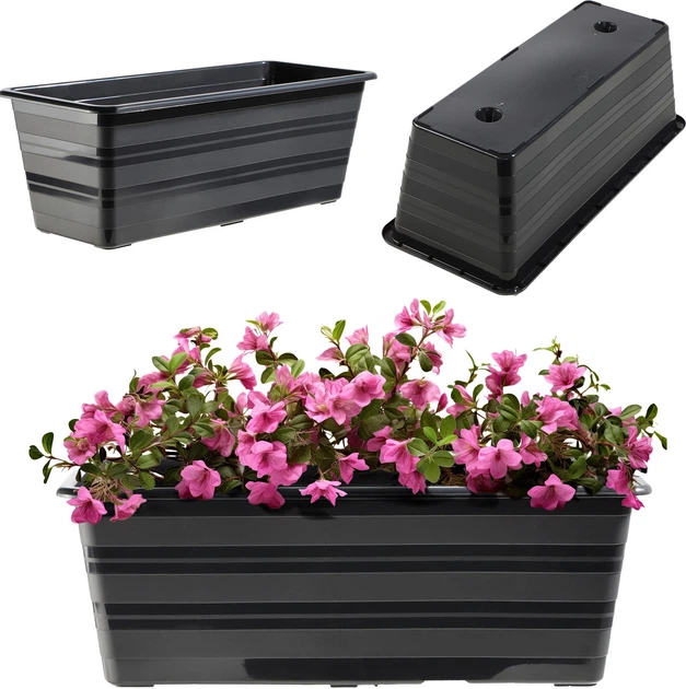 Горщик балконний Kadax Catí 40 см Антрацитовий 6 шт. (K10190) - зображення 7