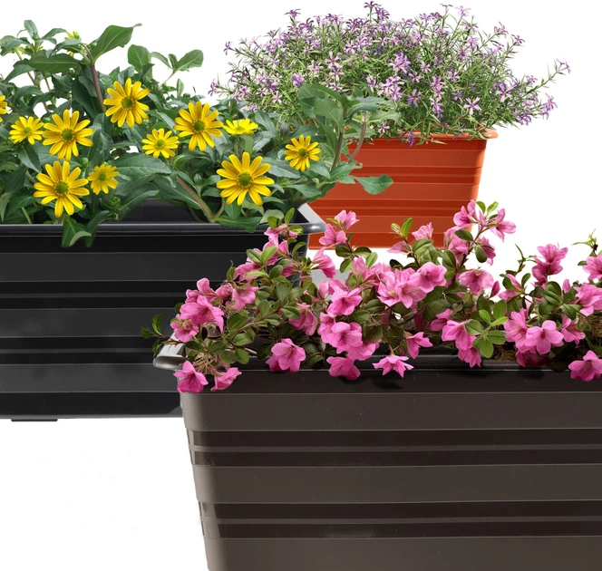 Горщик балконний Kadax Catí 40 см Антрацитовий 6 шт. (K10190) - зображення 11