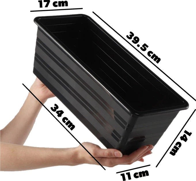 Горщик балконний Kadax Catí 40 см Антрацитовий 6 шт. (K10190) - зображення 12