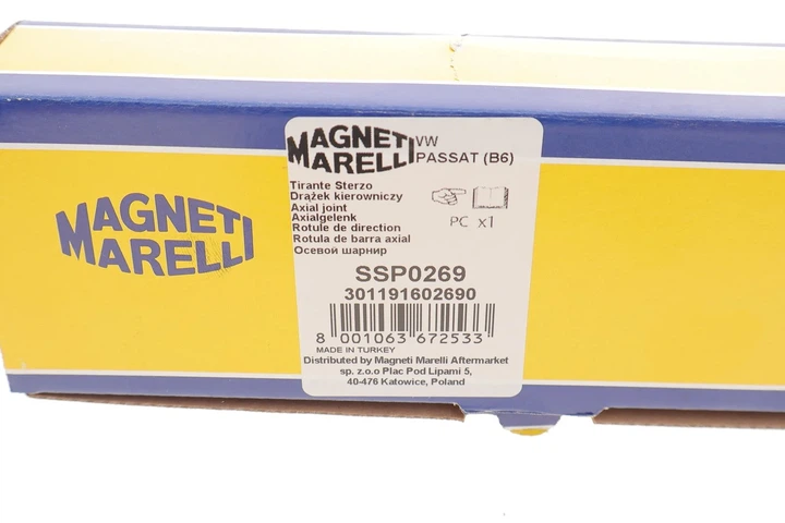 Тяга керма MAGNETI MARELLI 301191602690 Volkswagen Passat, Tiguan, Sharan, Golf, EOS, Touran, Jetta; Skoda Yeti, Octavia, Superb; Seat Toledo, Leon; Audi A3 1K0423810A - изображение 3