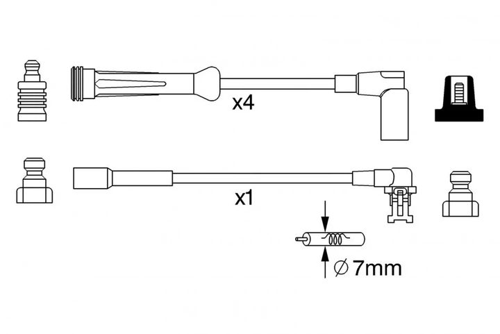Комплект ВВ проводів RENAULT CLIO 1.2 BOSCH 0986357250 Renault Clio, Megane 7700742835 - изображение 5