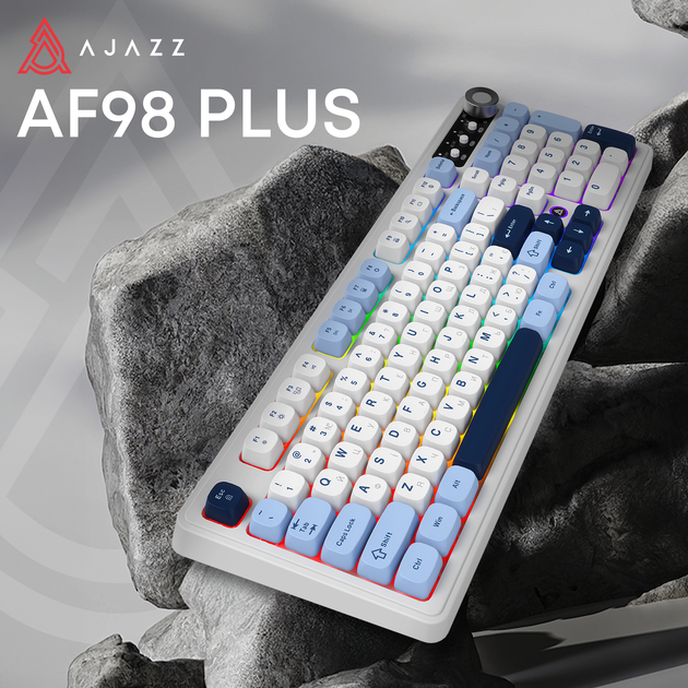 Клавіатура бездротова Ajazz AF98 Plus Wireless/Bluetooth/USB White
